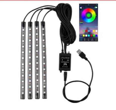 Đèn Led Gầm Ghế Nội Thất Ô Tô Nháy Theo Nhạc, Nhiều chế Độ Màu Sắc có app