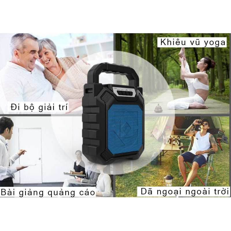 Loa Mini Karaoke SK-668-Kết nối Bluetooth 5.0-Âm thanh Siêu chuẩn-Chất lượng cao Micro Karaoke-Loa cầm