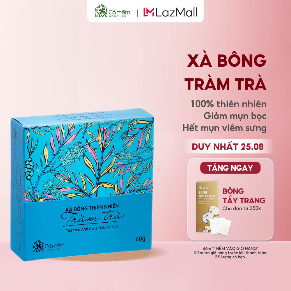 Xà bông rửa mặt tràm trà giảm mụn trứng cá sưng mụn mủ cỏ mềm
