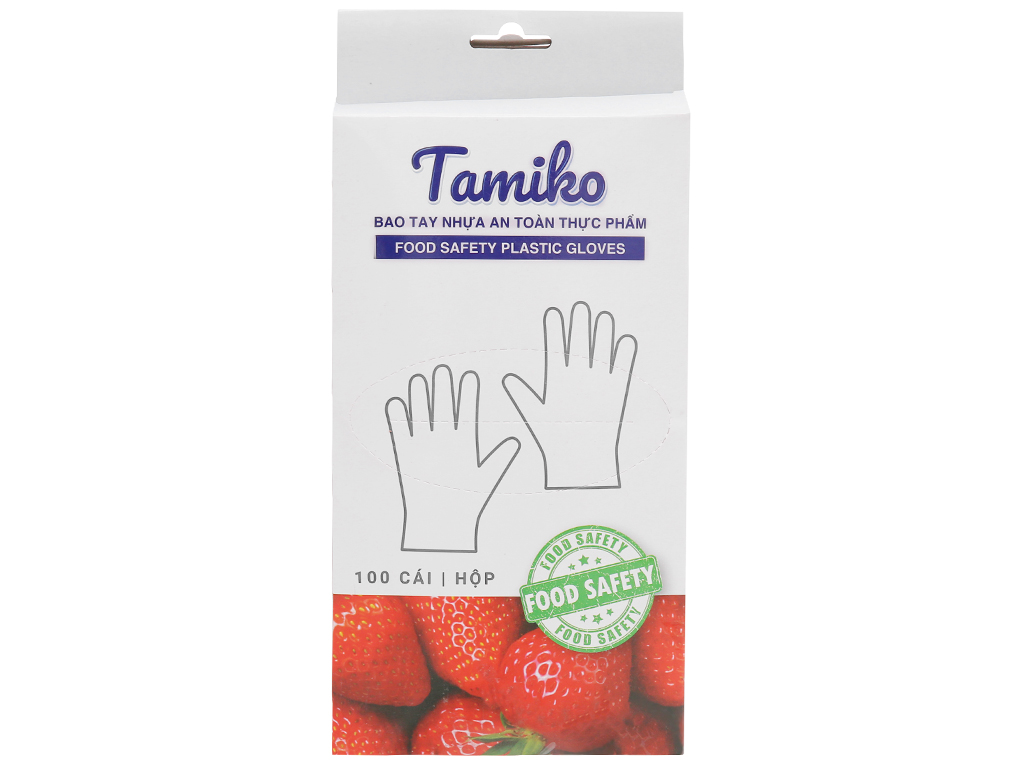 Găng tay nylon làm bếp dùng một lần Tamiko (100 chiếc/ hộp) - Găng tay chế biến thực phẩm, dọn dẹp vệ sinh, nhuộm tóc ... tiện dụng cho gia đình
