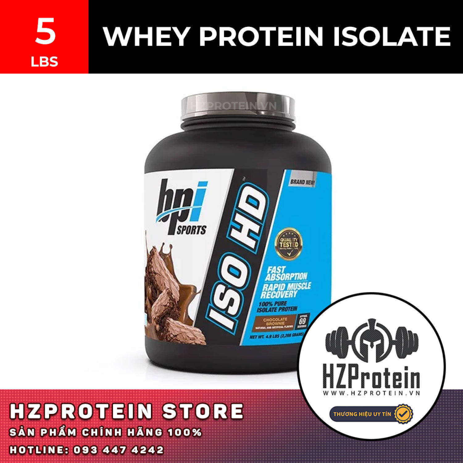 ISO HD ISOLATE WHEY - MUSCLE-BUILDING PROTEIN POWDER SUPPLEMENT 5 LBS
