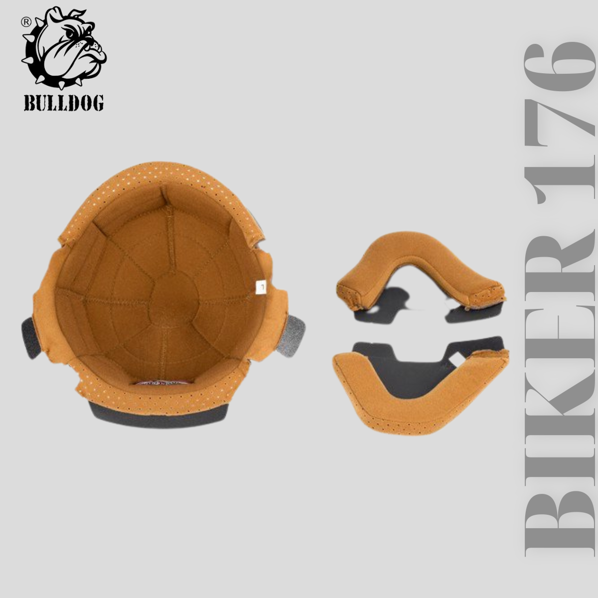 Lót mũ bảo hiểm 3 4 Bulldog POM Không bao gồm mũ - Bảo hộ xe máy BIKER 176