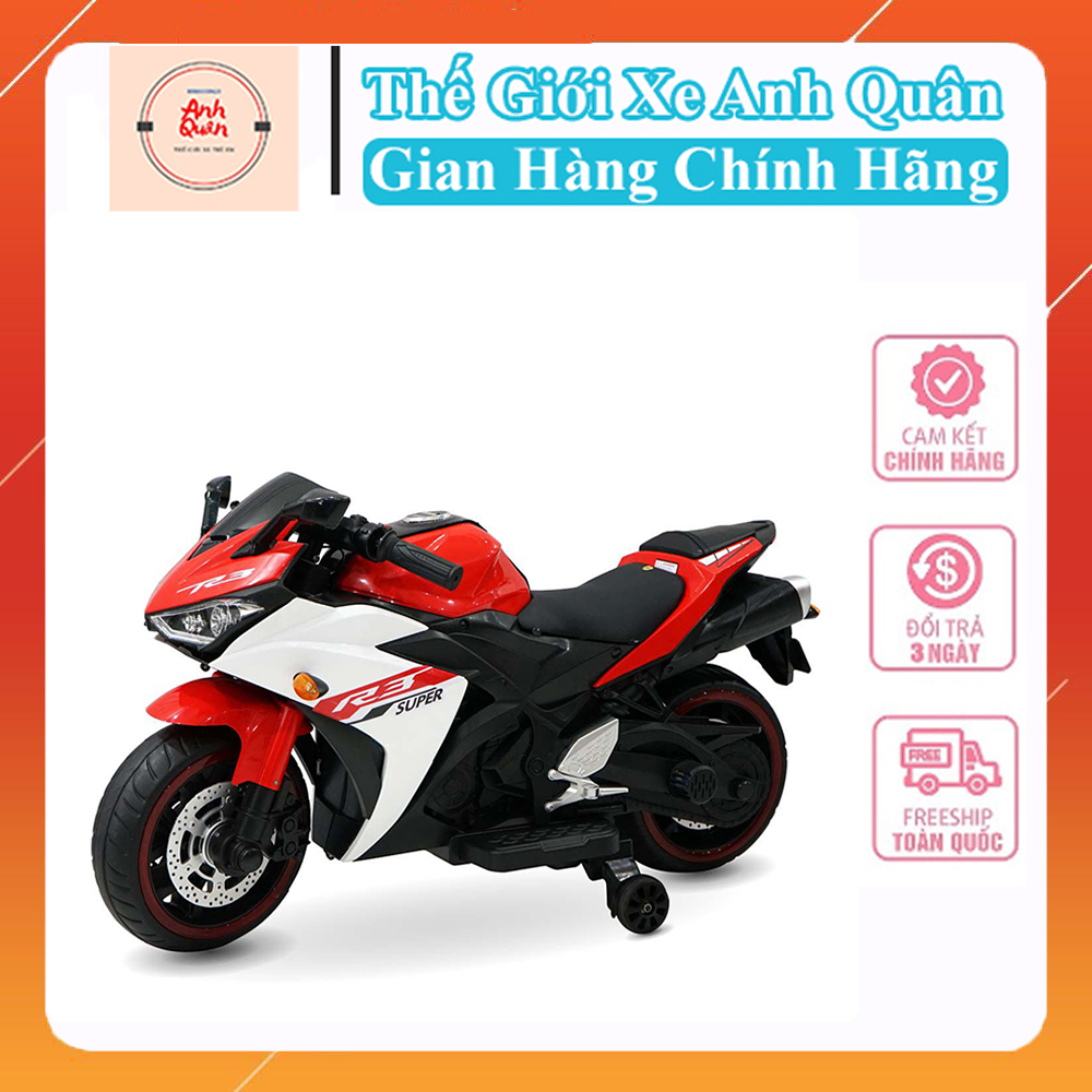 Xe máy điện cho bé Xe máy điện trẻ em R3 sử dụng chân ga đa chức năng