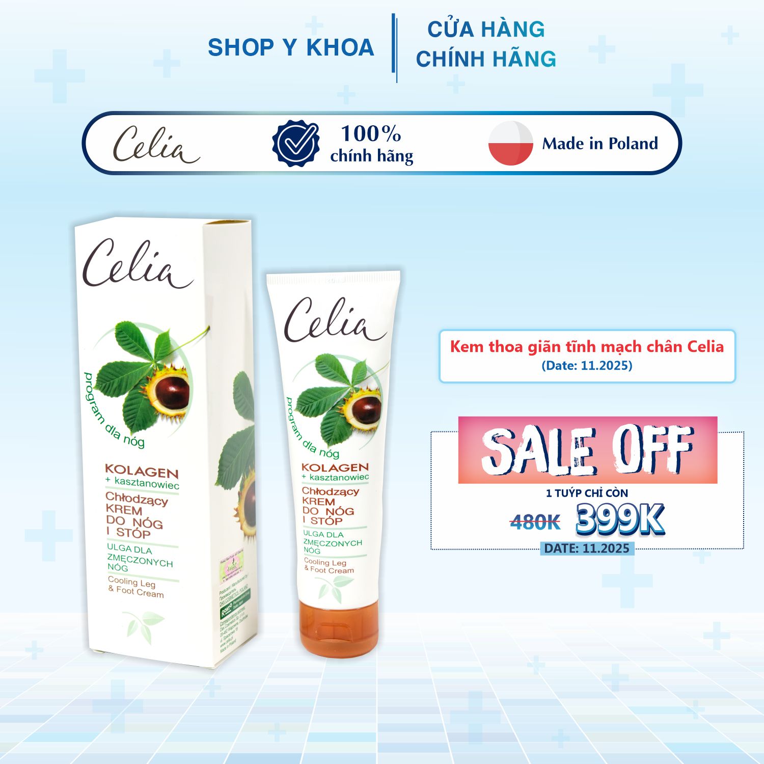 Kem thoa suy giãn tĩnh mạch chân Celia 100ml