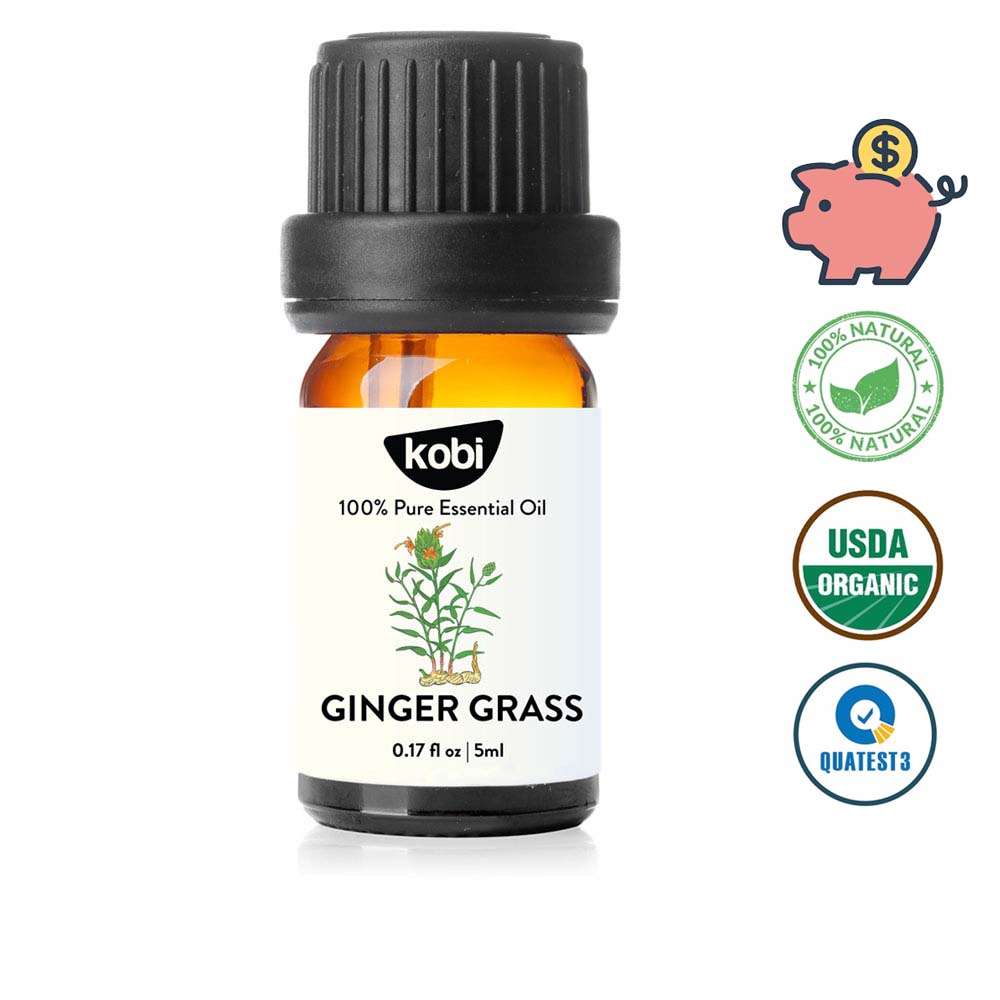 Tinh dầu Cỏ gừng Kobi Ginger grass essential oil giúp đuổi muỗi, khử mùi, làm thơm phòng - 5ml