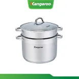 [Voucher 15%] Bộ nồi xửng 5 đáy Kangaroo 26cm KGCP26C1S