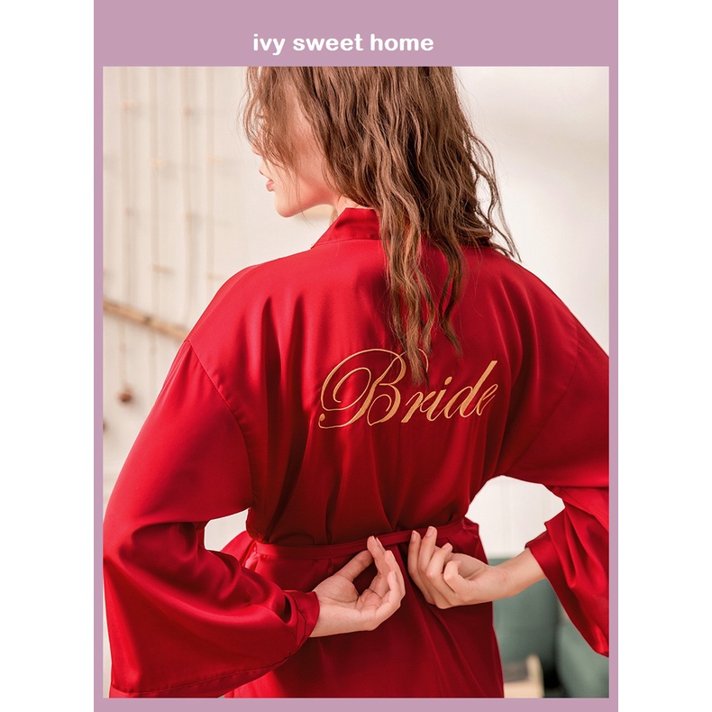 Áo choàng ngủ cô dâu ✅ kimono choàng makeup studio✅ ivy214
