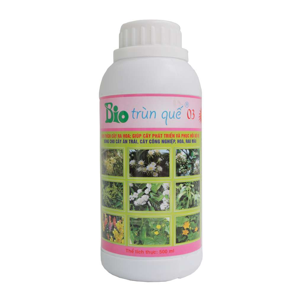 Dịch Trùn Quế Hữu Cơ BIO 03 Chai 500 ml - Kích thích ra hoa và tăng cường rễ mạnh - Dịch chiết trùn quế thủy phân BIO trùn quế