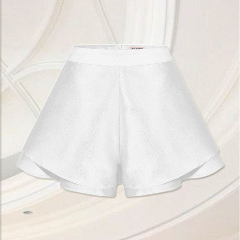 TINGOAN® - Quần váy tafta cạp cao xoè 2 tầng trắng CHARMIE SKORT WH