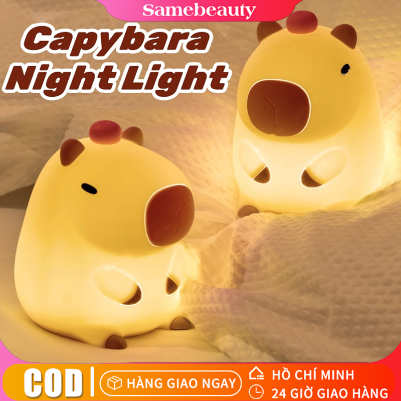 [Giao hàng 24 giờ⚡️] Đèn ngủ Capybara cảm ứng cute silicon điều chỉnh độ sáng decor, quà tặng bạn gái, sinh nhật - Đèn ban đêm