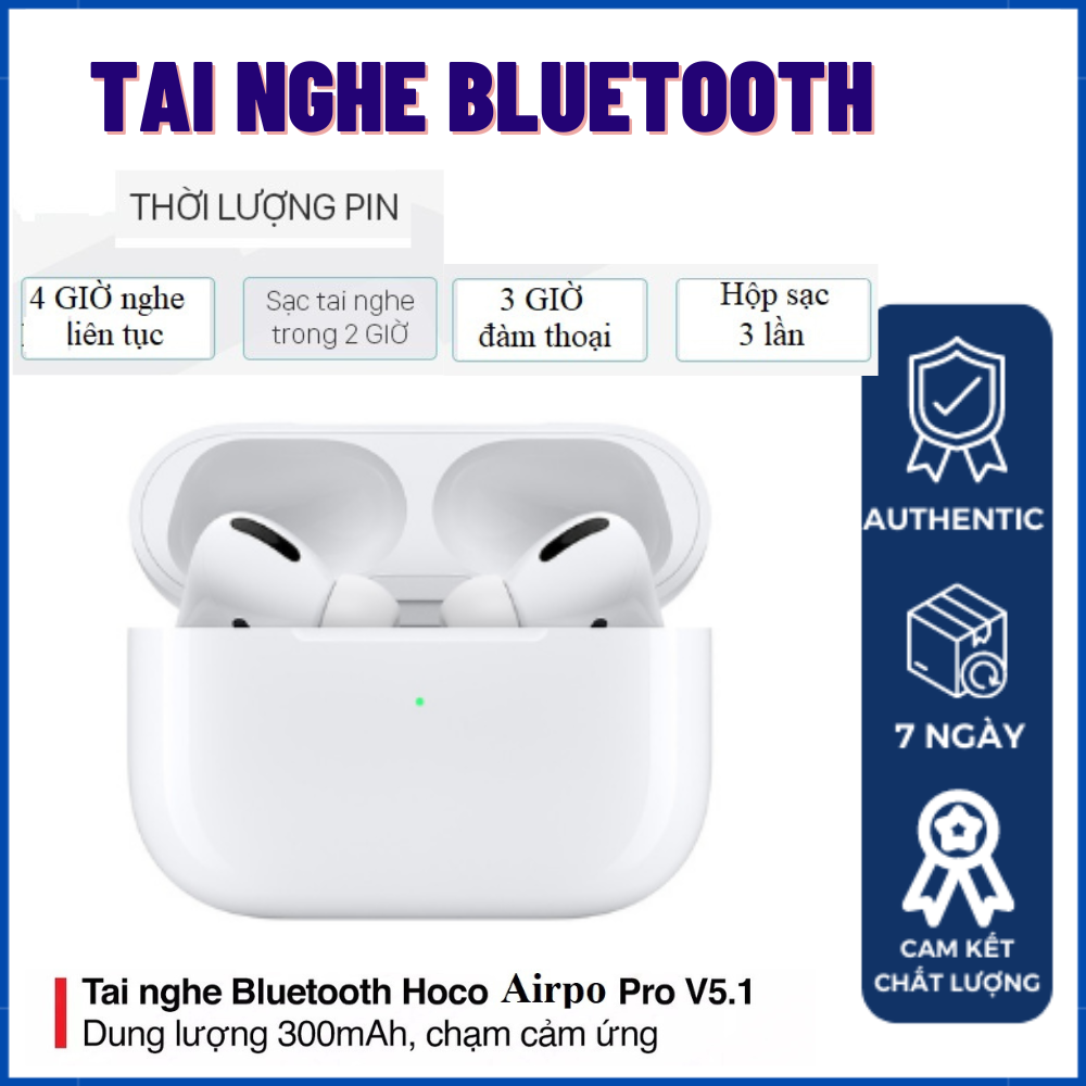 Tai Nghe Không Dây Air.port Pro Bass Cực Căng Sử Dụng Lên Tới 5H thời gian
