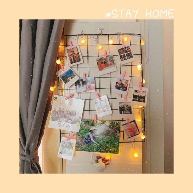 1 Khung Hình Lưới Sắt Kẹp Hình Nghệ Thuật Trang Trí Decor Nhà Tặng Kèm Đinh Treo Khung Tranh