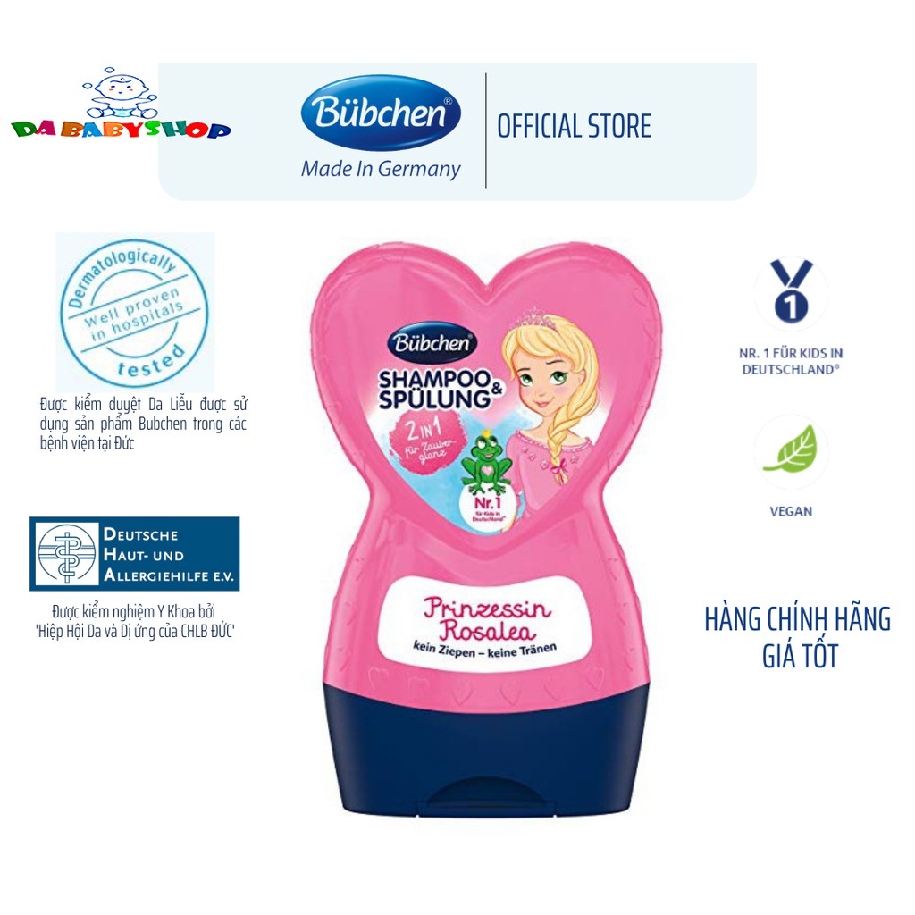 Dầu Gội Và Xả Cho Bé Bubchen Rosalea 230ml Chính Hãng Đức