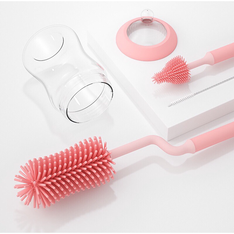 Cọ rửa bình sữa silicone quay 360 độ babuu