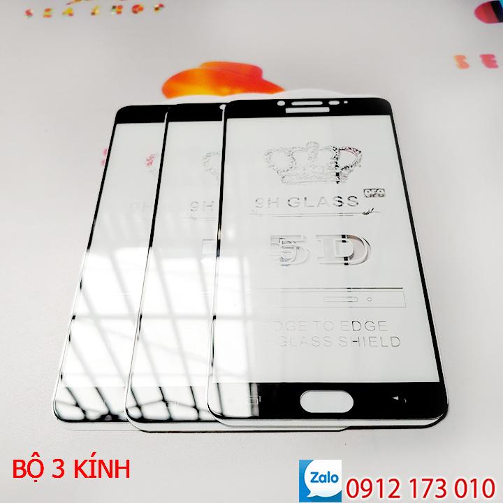 Bộ 3 Kính cường lực Samsung Galaxy C9 Pro SM-C900 full màn hình 9D [ĐEN] / Kính cường lực Samsung C9 Pro tràn màn hình - Seashop FR