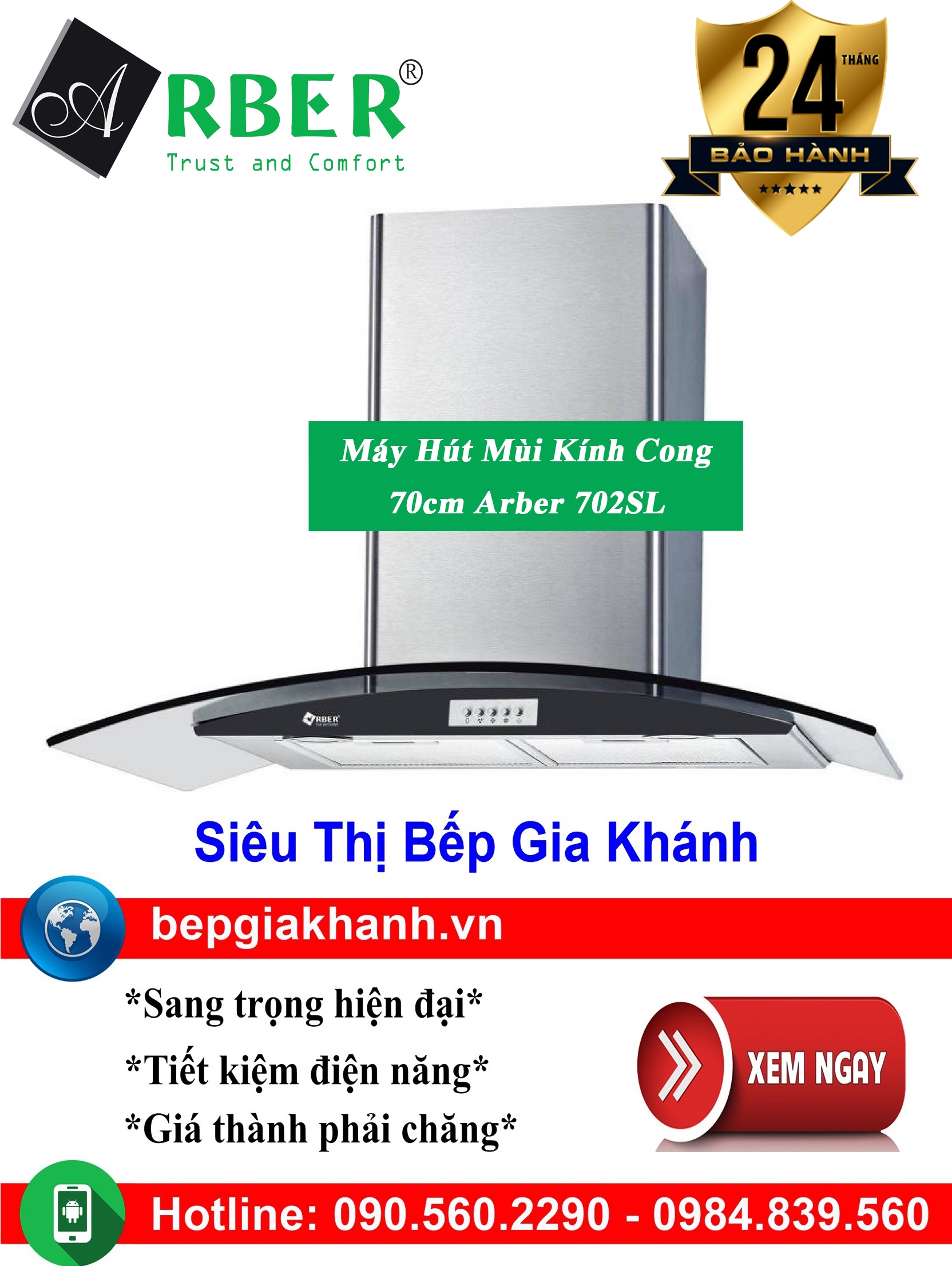 [HCM]Máy hút mùi kính cong 70cm Arber AB 702SL, máy hút mùi nhà bếp, máy hút mùi bếp, máy hút mùi kính cong, máy hút mùi canzy, máy hút mùi mini, máy hút mùi âm trần, máy hút mùi electrolux, may hut mui