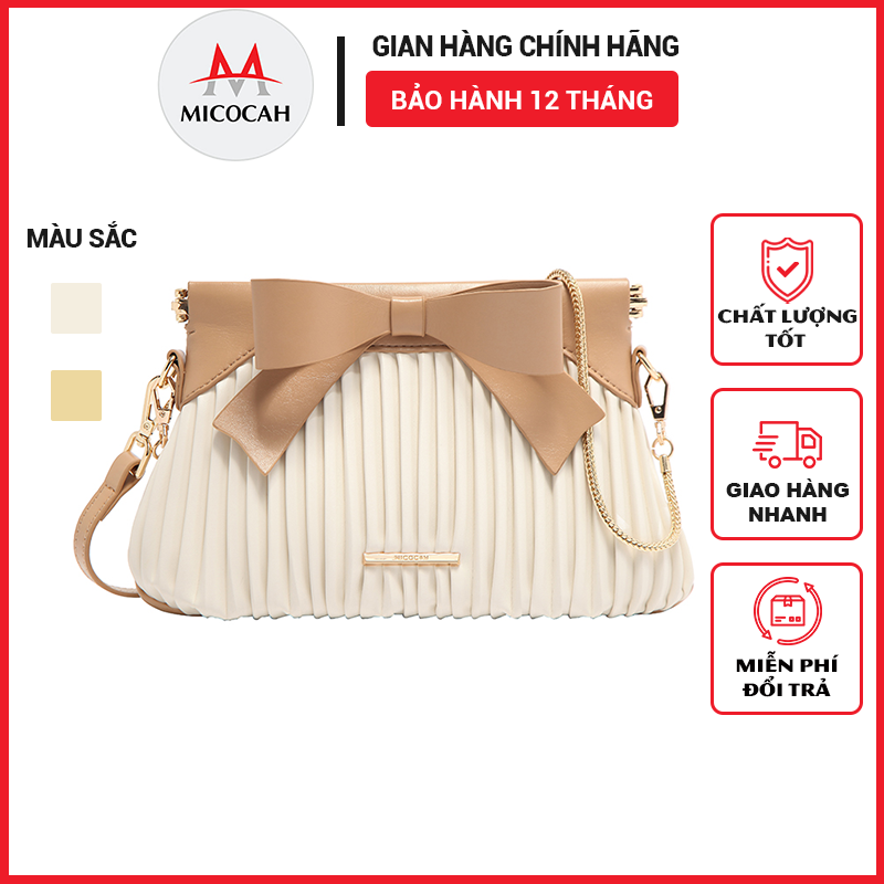 Túi Xách Nữ Đeo Chéo Kẹp Nách Chính Hãng MICOCAH Dáng Công Sở Thời Trang Đi Làm Dự Tiệc Phối Nơ Da Cao Cấp Siêu Đẹp MC84 - Micocah Mall