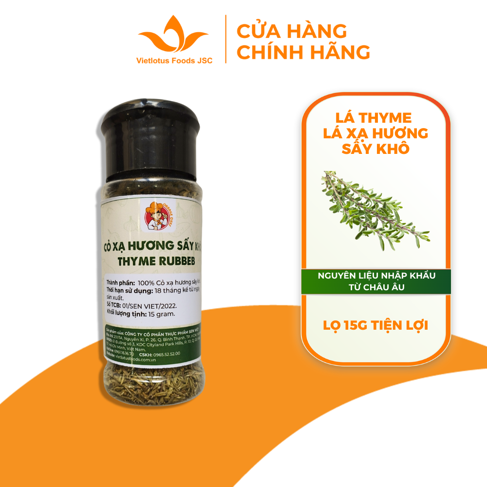 Lá Thyme Rubbed lá Xạ Hương Sấy Khô Túi Zip 100G - Gia vị ướp thịt hầm steak bít tết, ướp thịt, cá , gà , tạo mùi thơm chuẩn món Âu