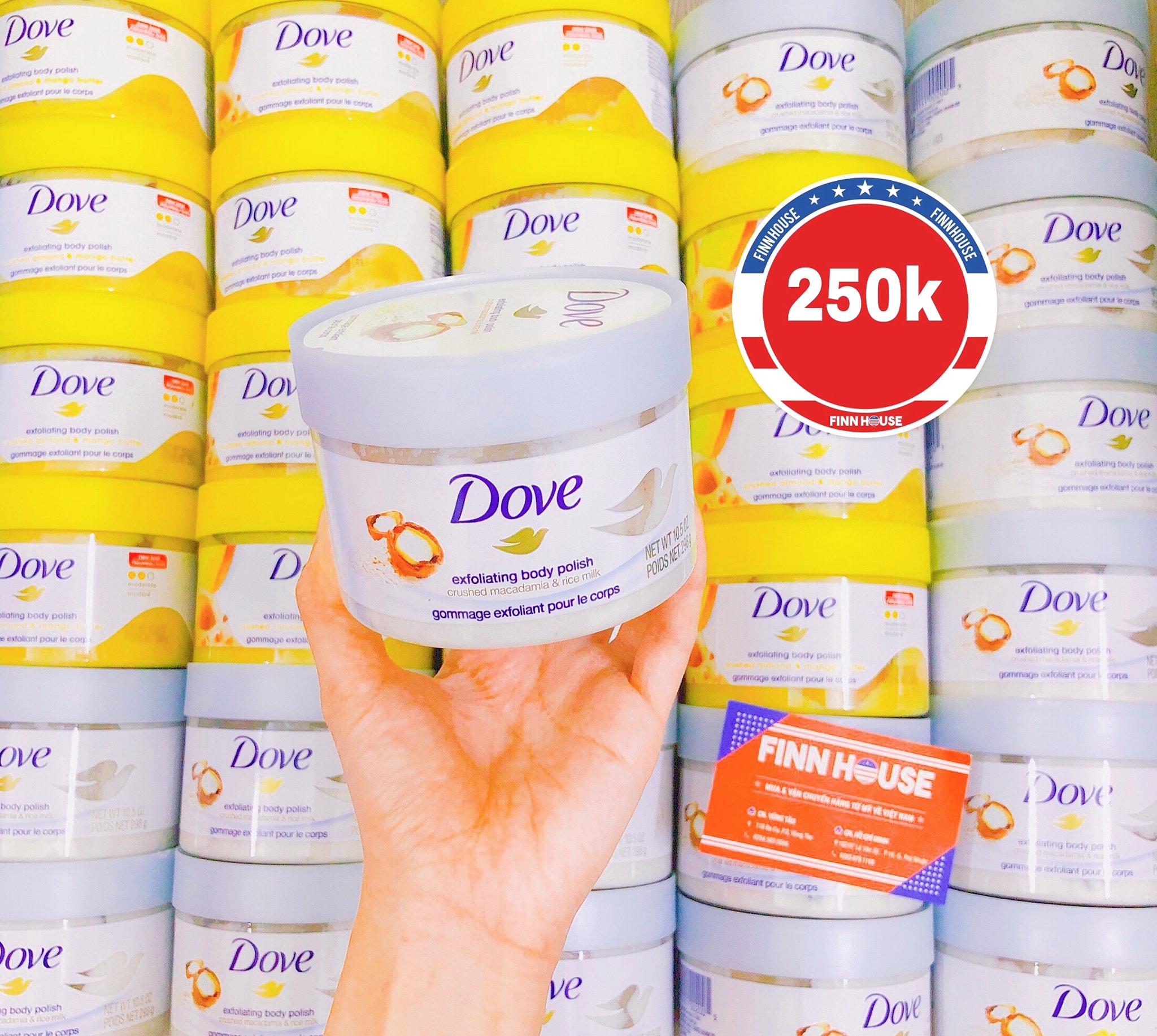 Tẩy da chết body dove 298g