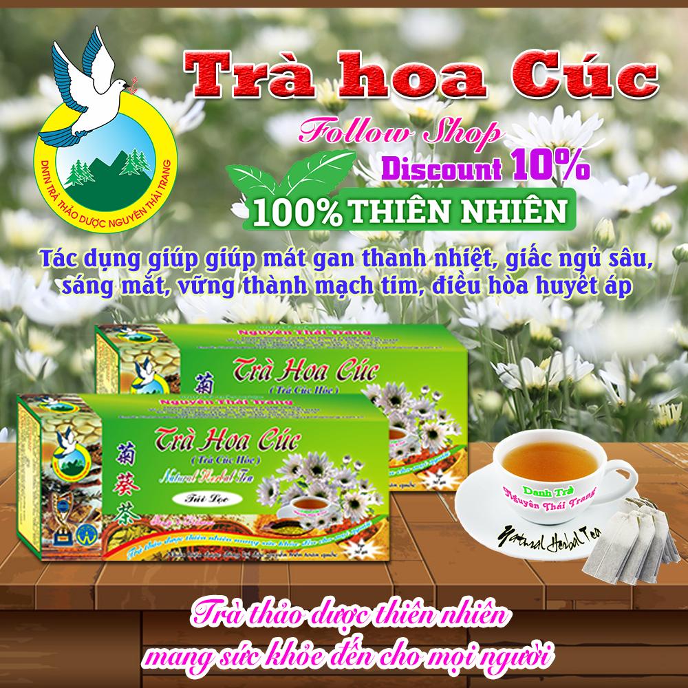 Trà Hoa Cúc Điều Hòa Huyết ÁpThanh Nhiệt Cho Giấc Ngủ Ngon (Hộp 50 Túi Lọc X 2g) - Nguyên Thái Trang – Thảo Dược Thiên Nhiên - Tốt Cho Sức Khỏe