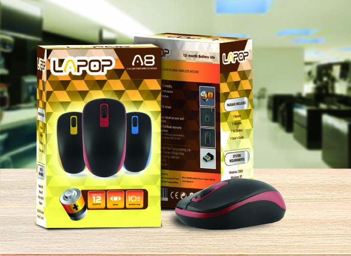 Chuột không dây cao cấp LAPOP a8 sang trọng - VPMAX - Chuột không dây laptop, chuột không dây cho tivi, chuột không dây rẻ, chuột máy tính