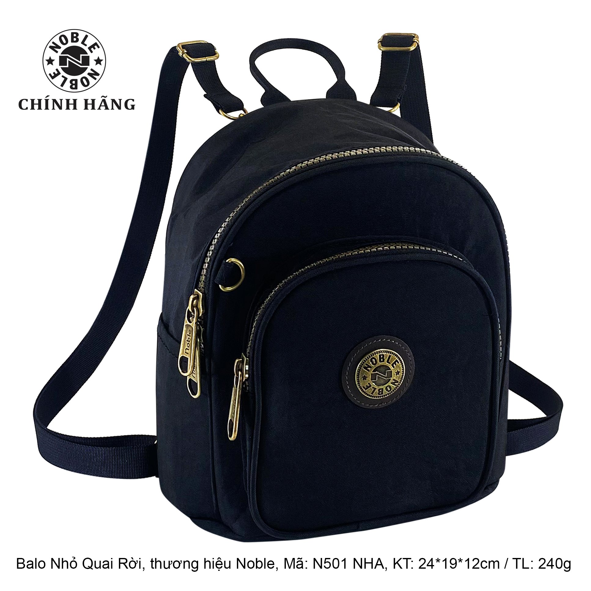 Ba lô nữ nhãn hiệu Noble, size nhỏ, quai rời, chất liệu vải dù loại tốt, kháng mưa nhẹ, siêu bền. mã: N500HD410