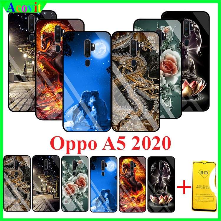 " Combo ốp lưng Oppo A5 2020 mặt kính 3D" _Kiểu dáng sang trọng, mặt kính siêu nét chống bẩn, chống bụi_ Hình ảnh sắc nét, Không mờ