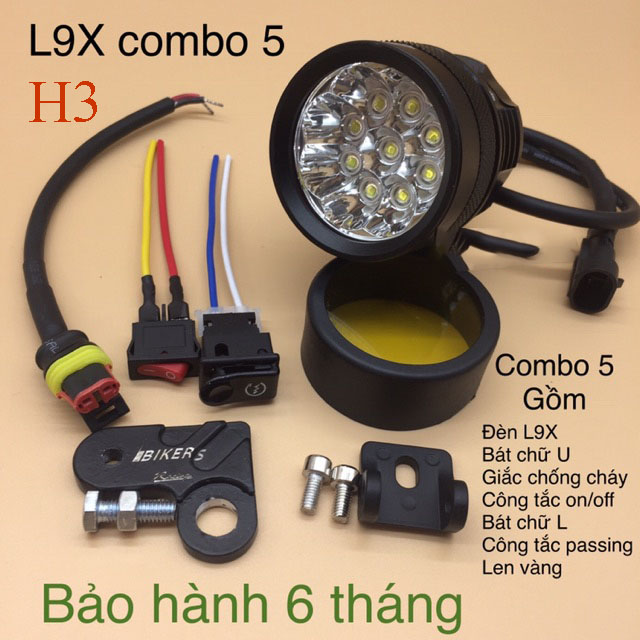 SALE KHỦNG  Đèn Trợ Sáng L9X Cree 9 bóng le Cực Sáng Chống Nước  Tặng FUll Bộ Phụ Kiện Bảo Hành 6 Tháng!