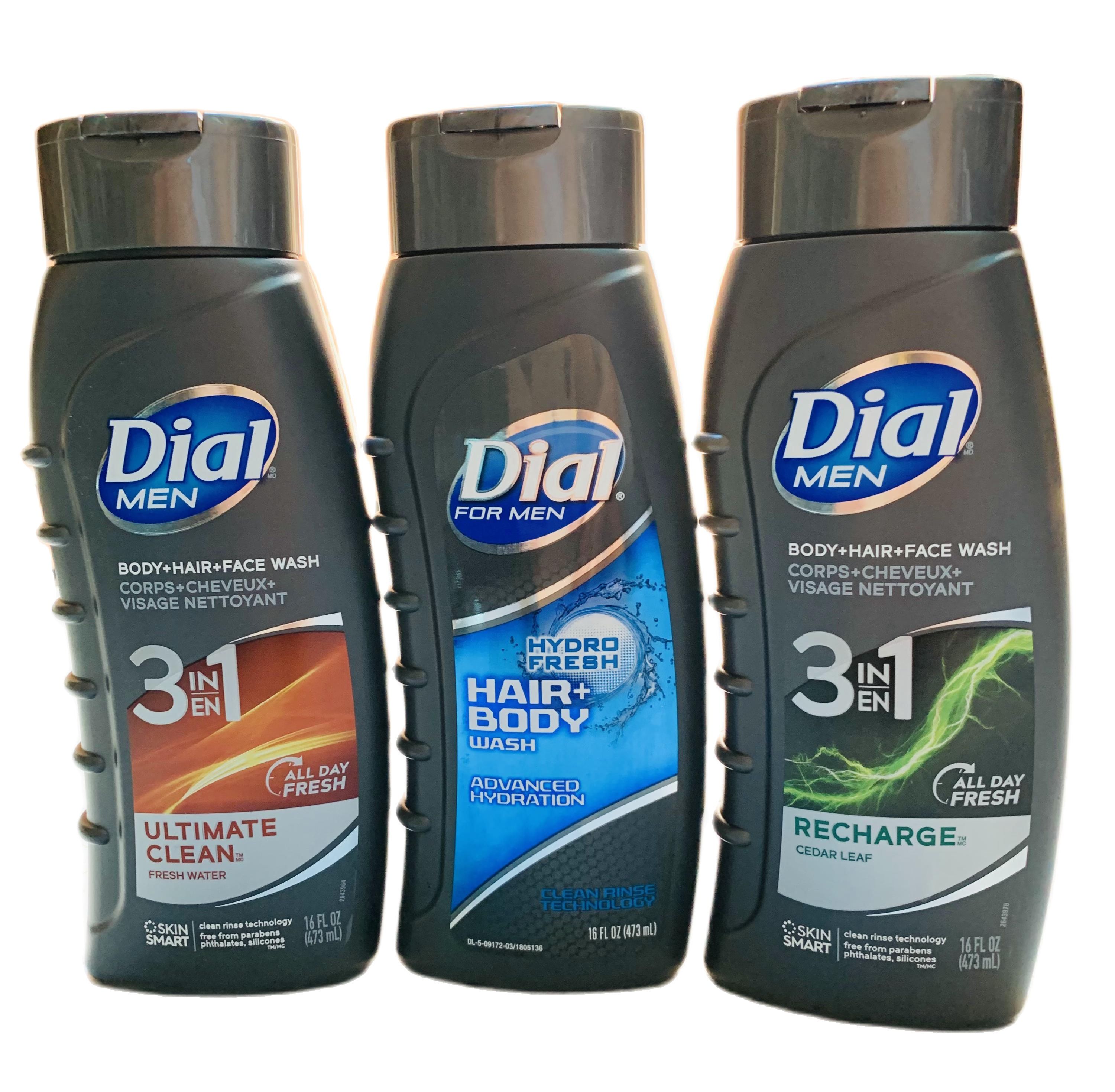 Combo 2 chai Sữa Tắm Gội Dial For Men 3in1 Hair + Body + Face wash