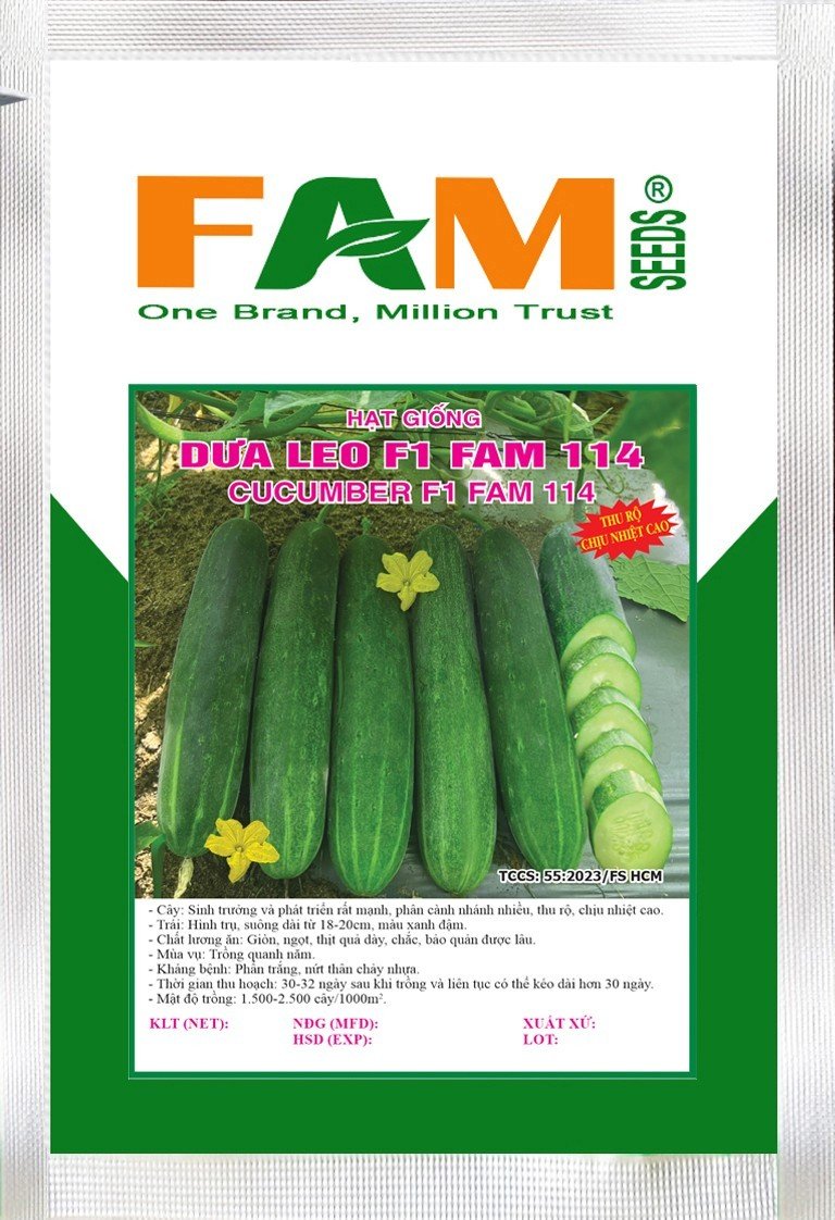 Hạt giống dưa leo f1 fam 114 -gói 10gr -fam seeds