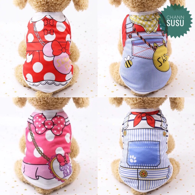 ÁO CHÓ MÈO - Áo hè kiểu nơ siêu đáng yêu cho thú cưng chó mèo - Channsusu Pet Shop
