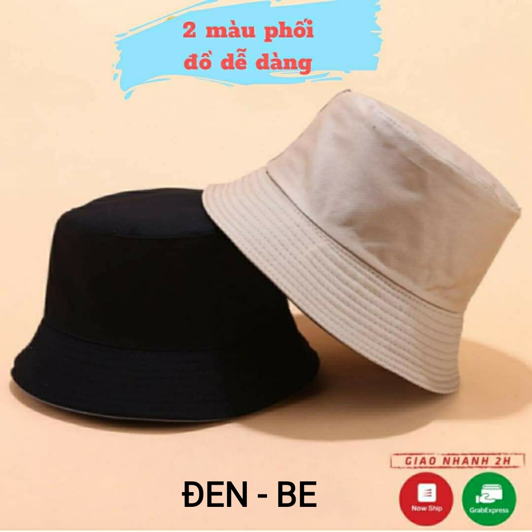 Mũ Bucket Kaki Màu Trơn
