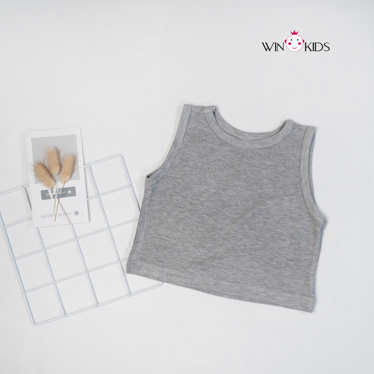 Áo croptop sát nách bé gái ba lỗ ôm body thun cotton 10-40kg Thời trang trẻ em WINKIDS - 5