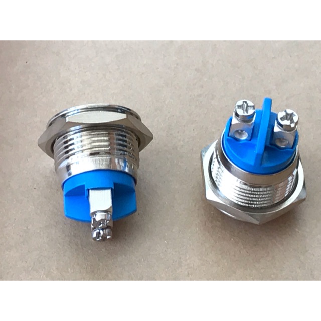 Set 2 Nút nhấn nhả kim loại phi 16mm chống nước