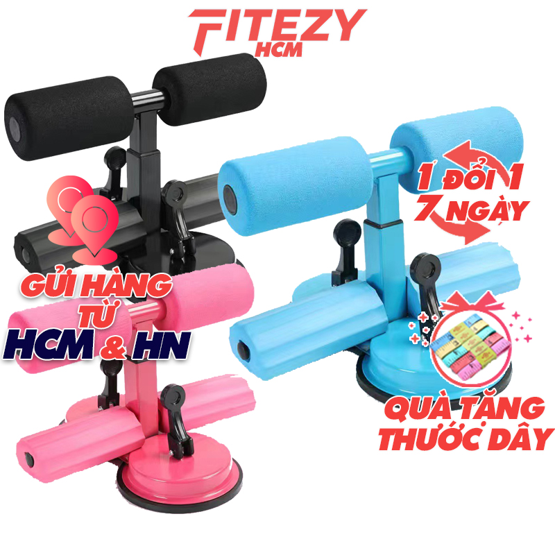 Dụng cụ tập bụng tại nhà chữ t có đệm chân, đồ gập bụng đa năng hút chân không FITEZY HCM