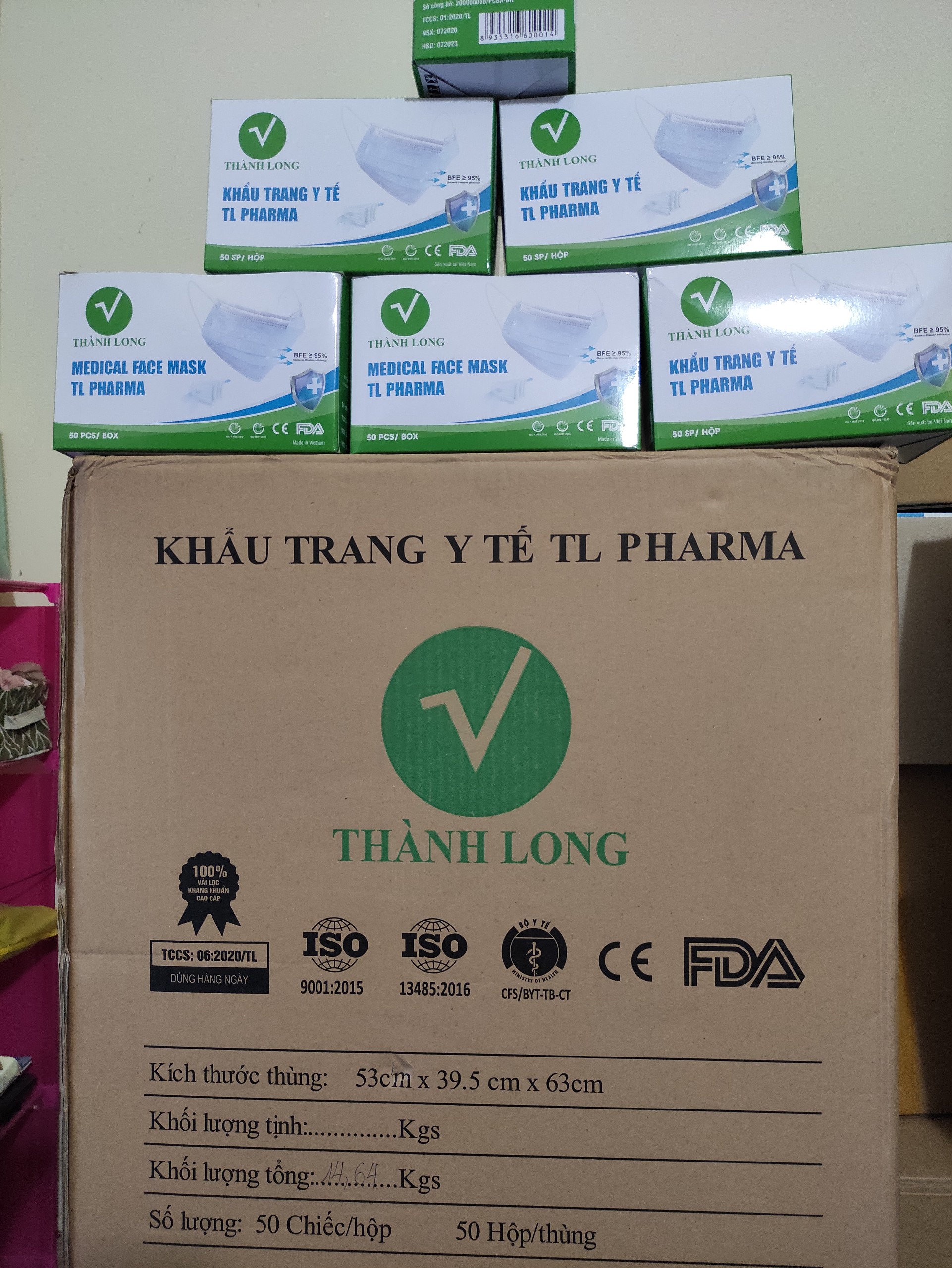 [Nhiều Loại] Khẩu Trang Y Tế THÀNH LONG, FACE MASK, HOÀNG LINH  màu xanh. Đầy đủ kiểm định