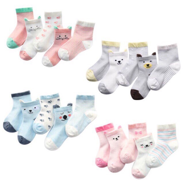 Tất lưới cho bé sơ sinh đến 3 tuổi - set 5 đôi