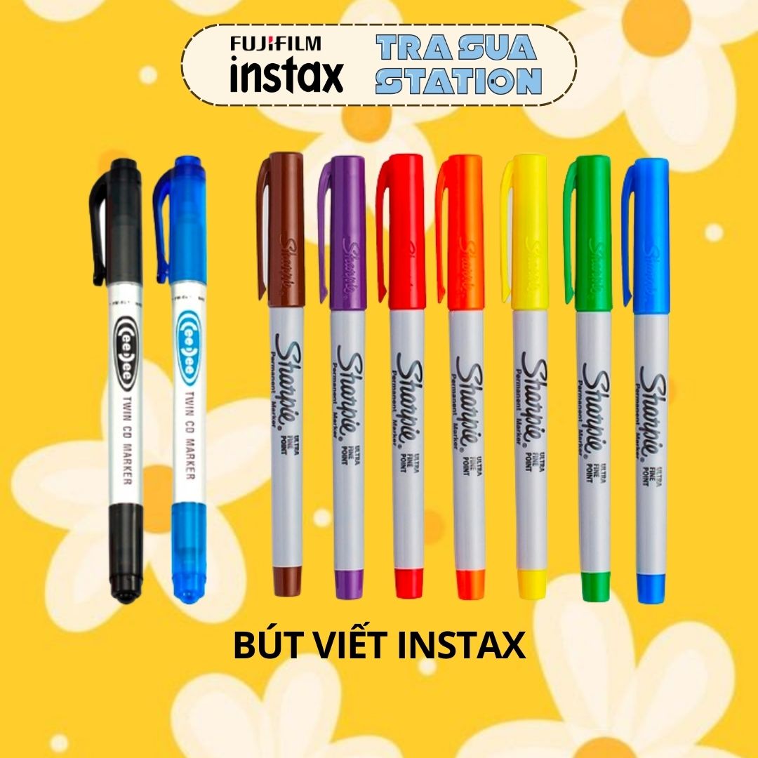 Bút lông dầu viết lên ảnh instax không bay màu