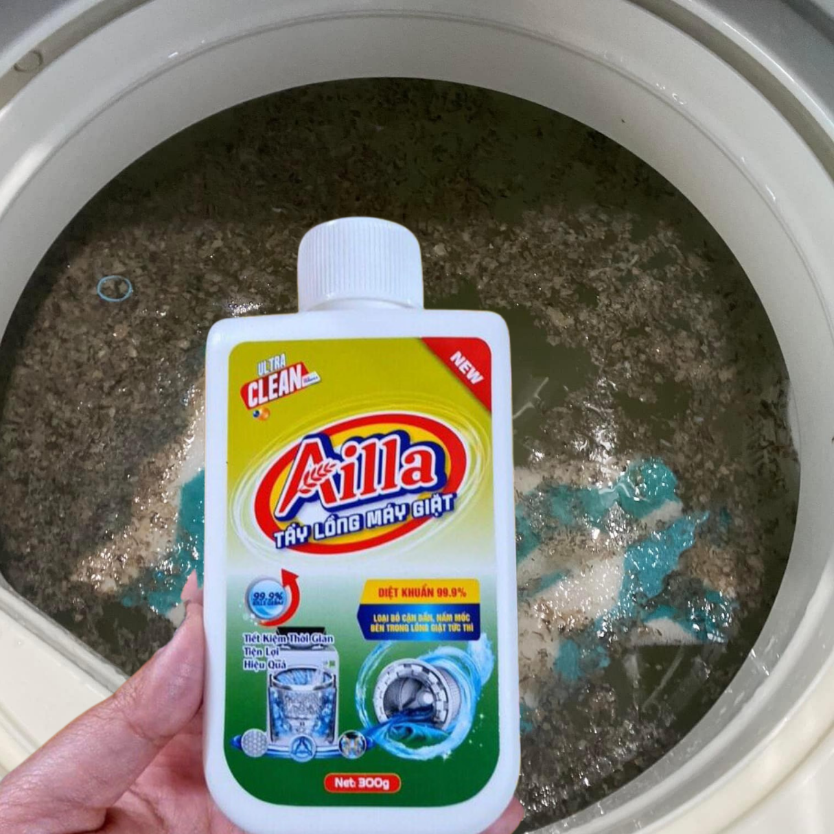 Bột tẩy lồng máy giặt Ailla 300g, loại bỏ nhanh chóng nấm mốc, vi khuẩn, phù hợp mọi loại máy giặt