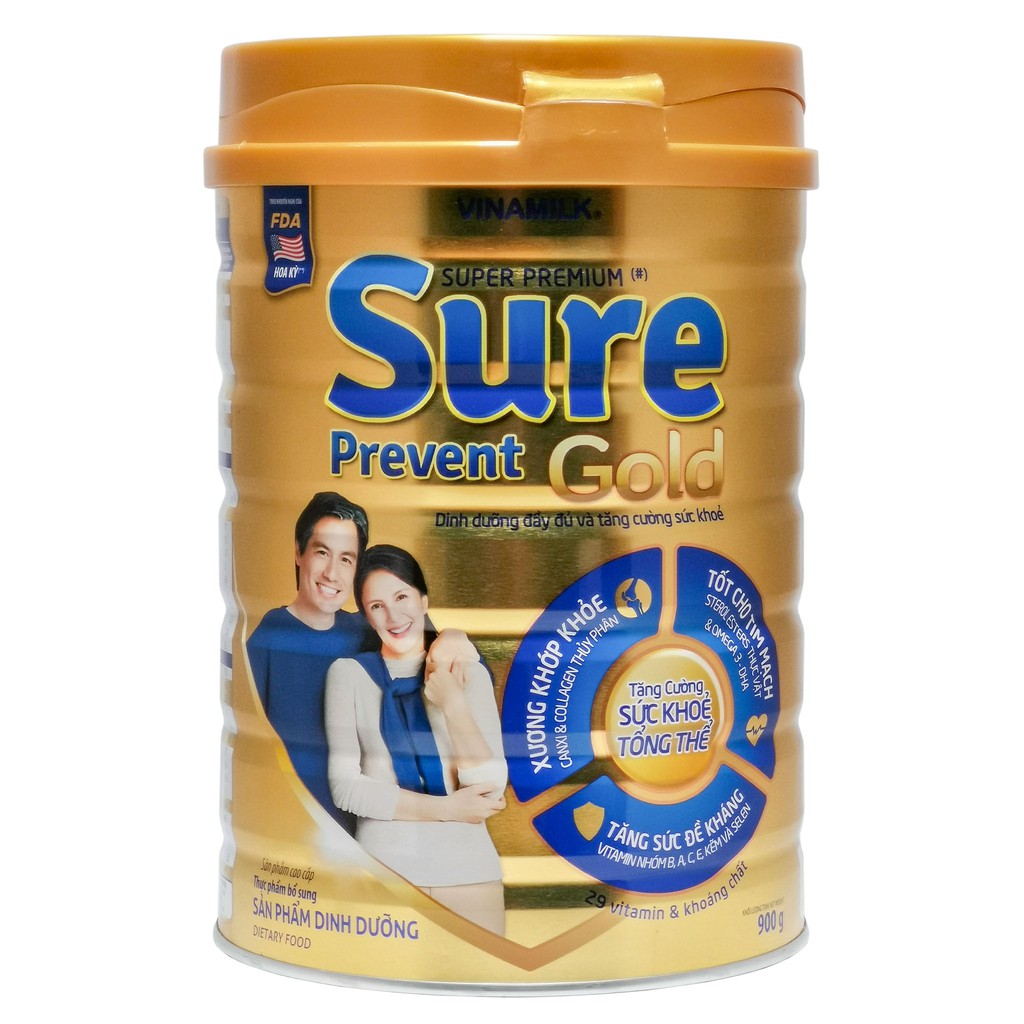 Combo 2 hộp sữa bột Vinamilk Sure Prevent GOLD 900g chính hãng date mới nhất