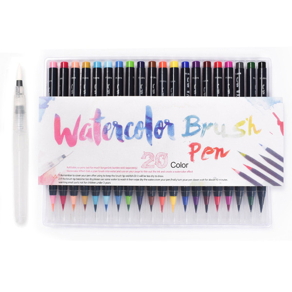 [TẶNG Water Brush + Bảng Màu ] Set 20 bút lông màu nước Water Color Brush Pen tiện lợi