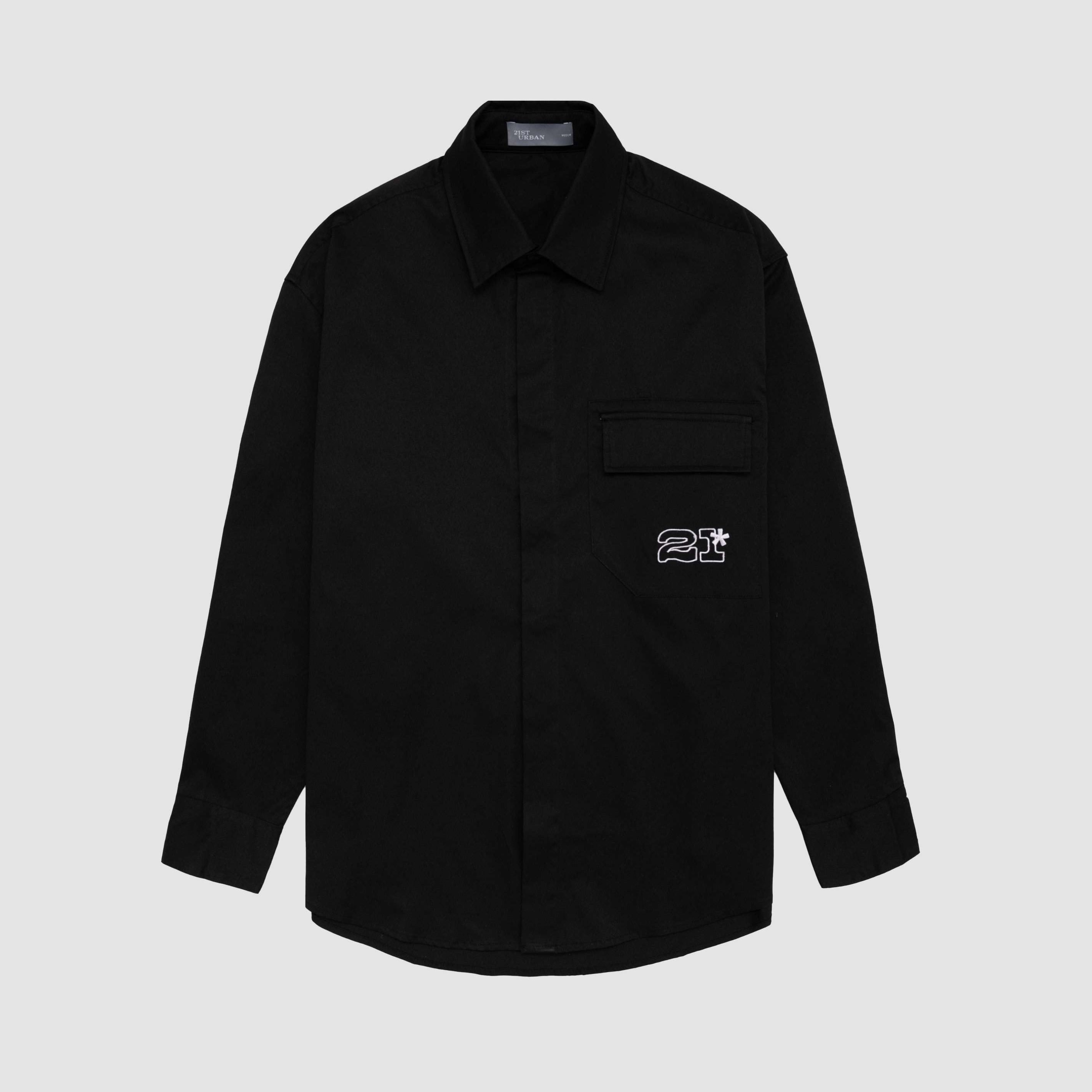 Áo sơ mi dáng khoác dài tay 2 màu 21st urban poplin