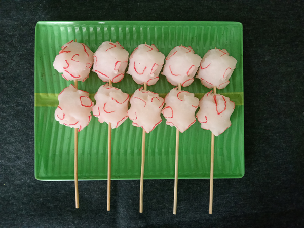 Tôm hùm viên_mô hình xiên que bằng nhựa