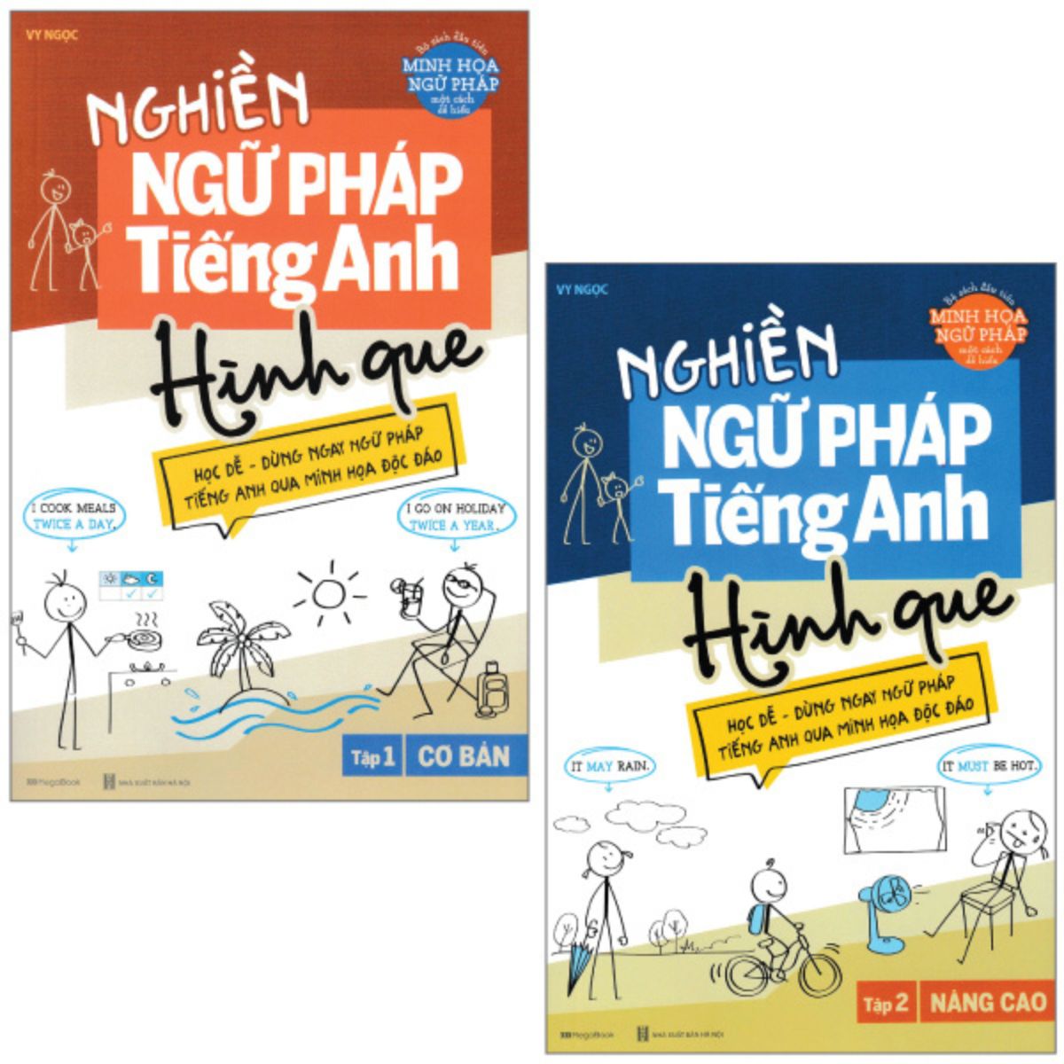Sách - Combo Sách Nghiền Ngữ Pháp Tiếng Anh Hình Que - Tập 1 + 2 Bộ 2 Cuốn