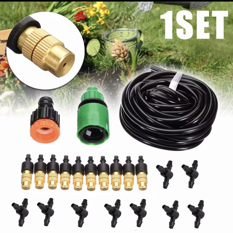 [HCM]Bộ KIT Phun Sương Tưới Cây Tự Động gồm 10 Béc Bằng Đồng Cao Cấp kèm 15m Dây và đầy đủ phụ kiện