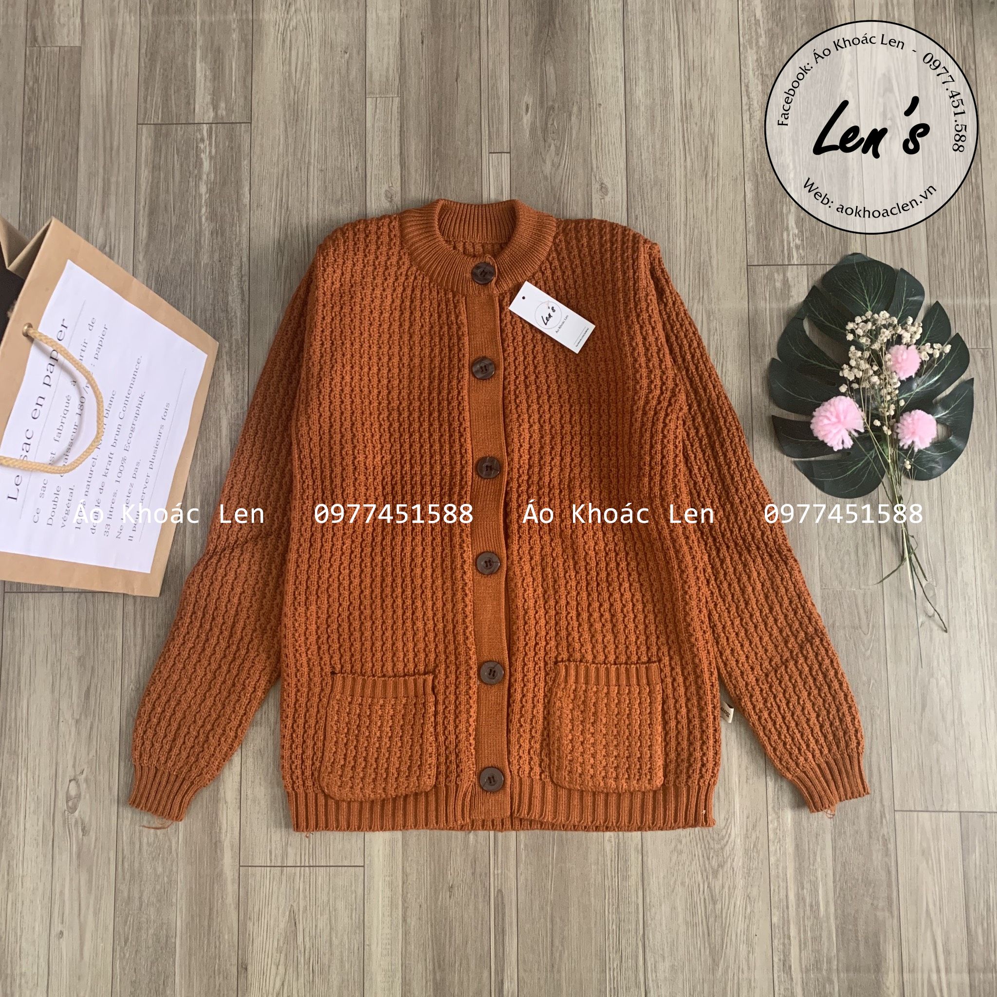ÁO KHOÁC LEN TRUNG NIÊN VÀ LỚN TUỔI CỔ TRÒN LEN ĐAN