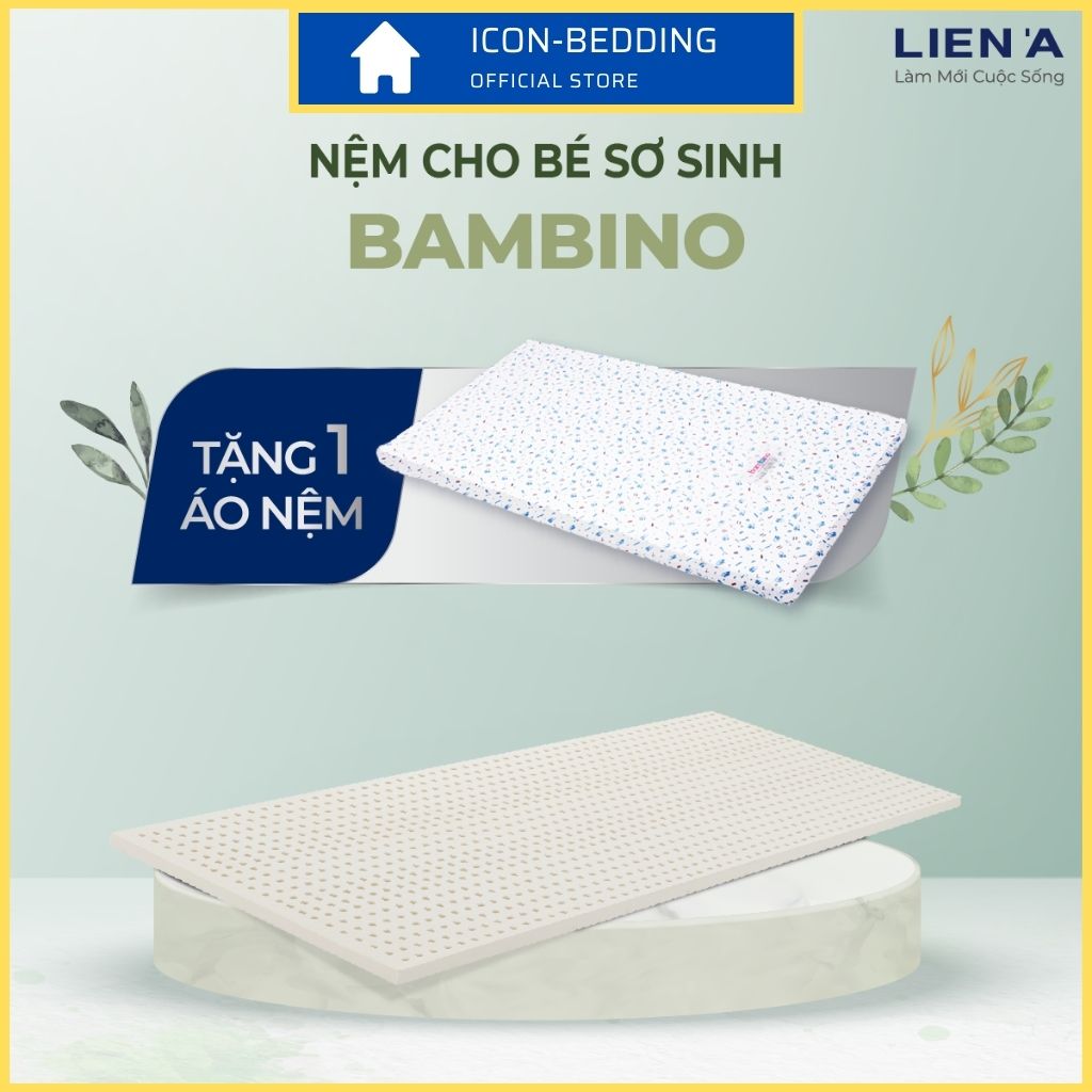 Nệm em bé bambino cao su liên á - an toàn tuyệt đối cho bé by icon-bedding