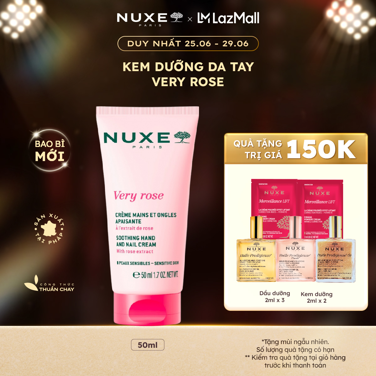 Kem Dưỡng Da Tay Và Móng Nuxe Very Rose Hand And Nail Cream 50ml