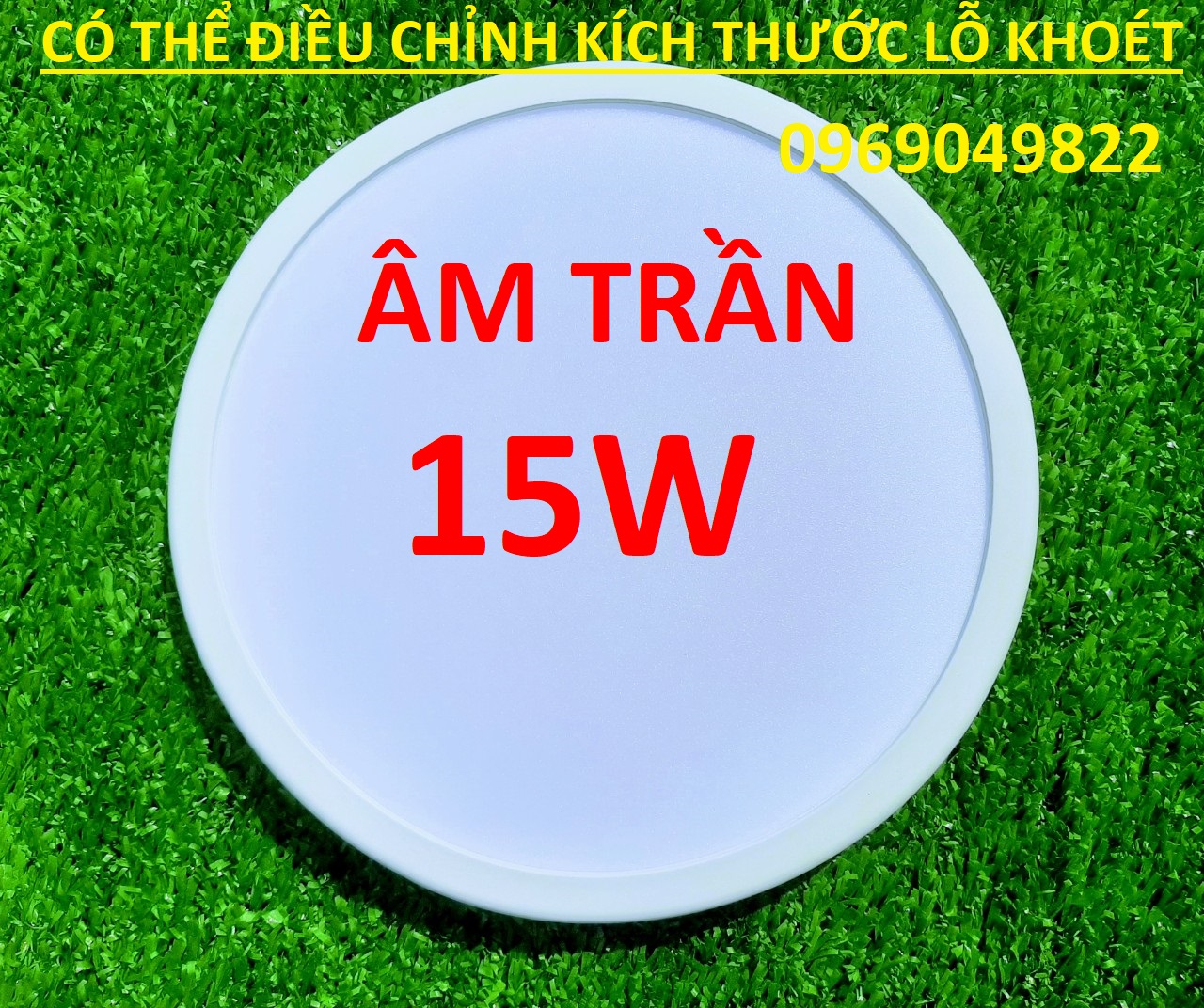 Đèn Led Âm Trần Siêu Mỏng 15W Ánh Sáng Trắng/Vàng Có Thể Điều Chỉnh Kích Thước Phù Hợp Với Lỗ Khoét