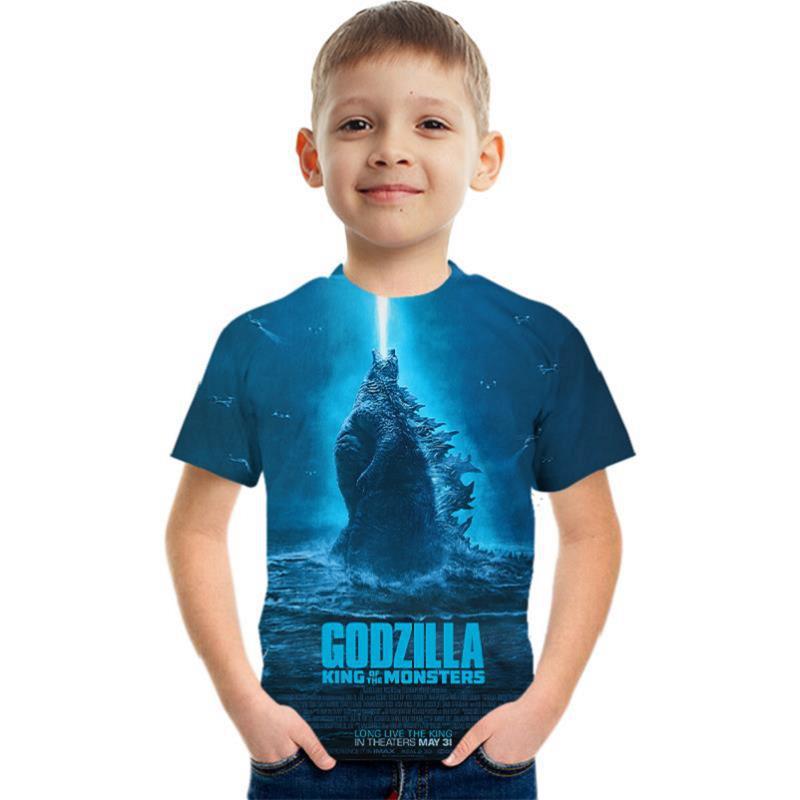 [COD] Godzilla 1000 Phim Hoạt Hình Ngoại Thương Quần Áo Trẻ Em 3dT Áo Phông Bé Trai Bé Gái T Áo Sơ Mi 3d In Ngắn Tay
